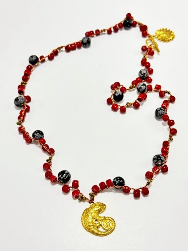 Collar Vilali Camaleón Rojo