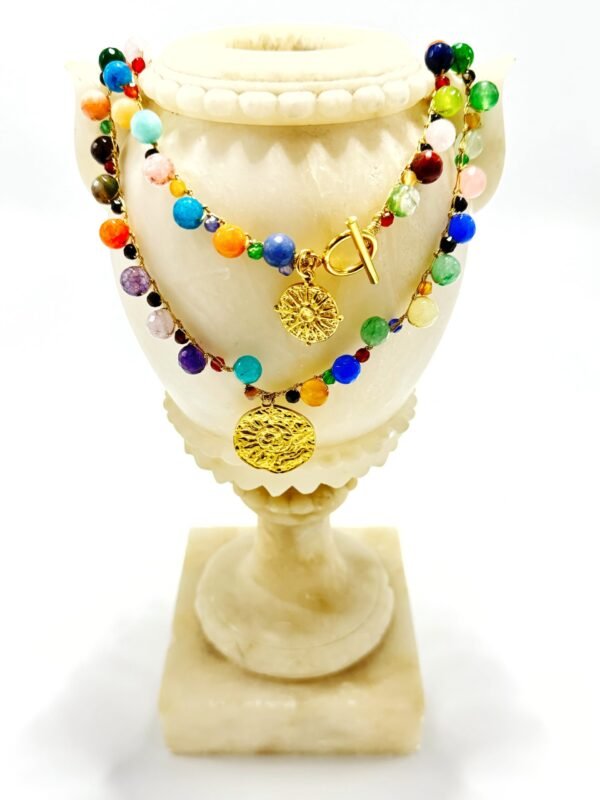 Collar Vilali Bolón Multicolor doble medalla - Imagen 2