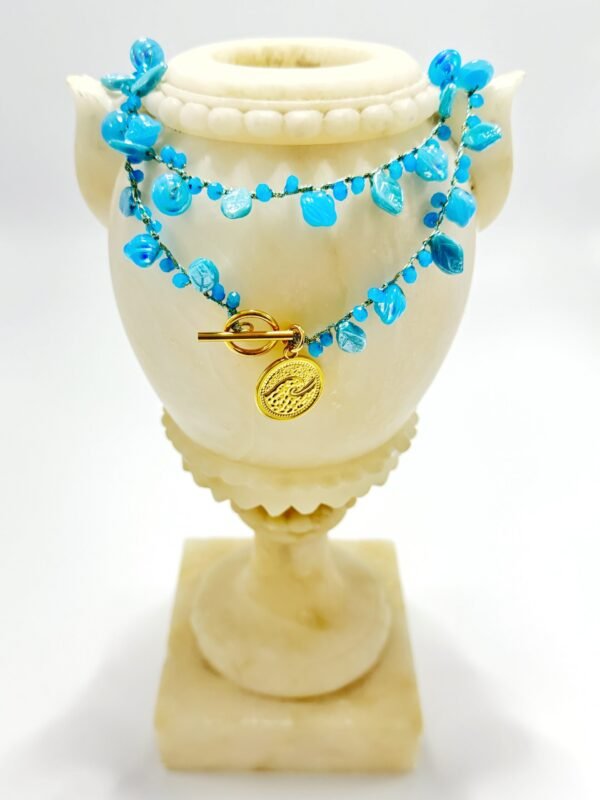 Collar Vilali Hojas Checas Dorado - Imagen 2