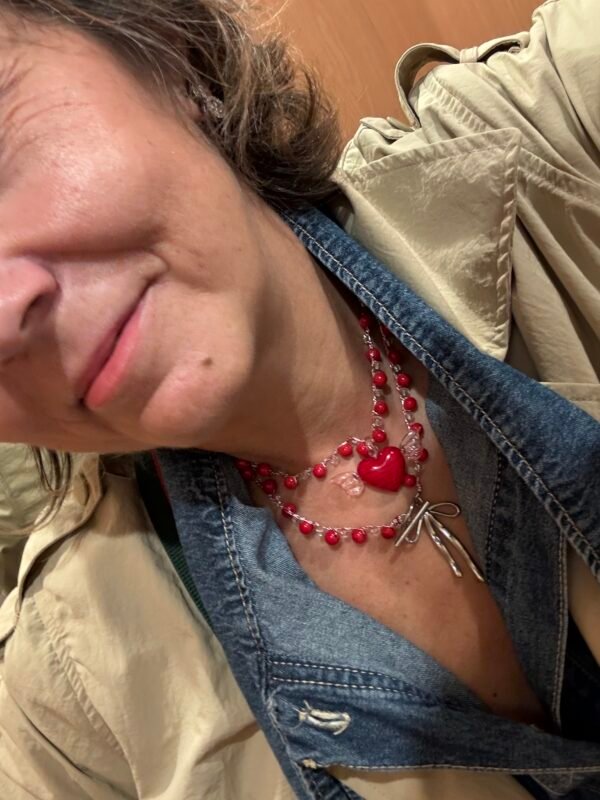 Collar Vilali Corazón Alado Total Rojo - Imagen 3