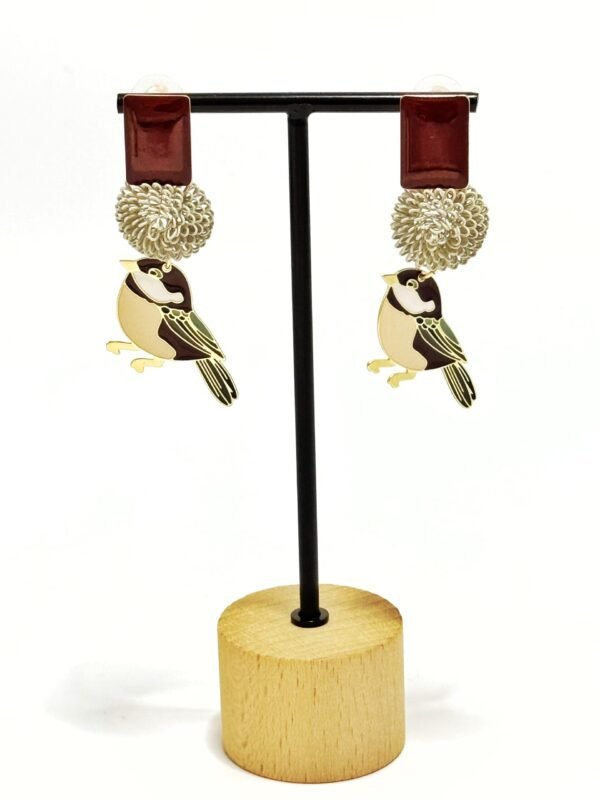 Pendientes Vilali Pajaros Granate