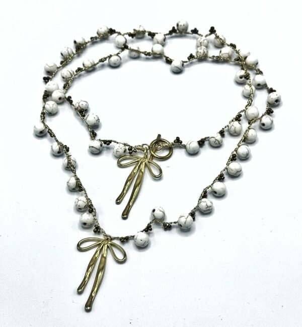 Collar Vilali doble lazos blanco - Imagen 2