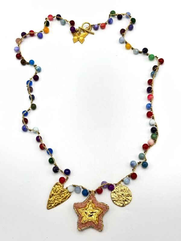 Collar multicolor trio medallón XL star