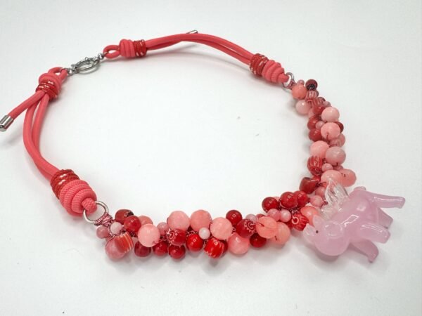 Gargantilla cerdito alado pink-red - Imagen 4