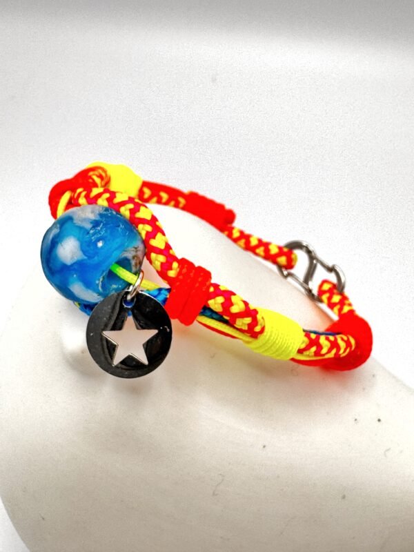 Pulsera vilali cabo náutico bolón cristal reciclado